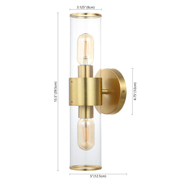 Quinn 15.5" Mid-Century Modern Iron/Acrylic LED Sconce - JONATHAN Y